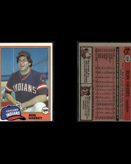 Cleveland Indians 1981 Topps Baseball 53-Card Lot Topps VG