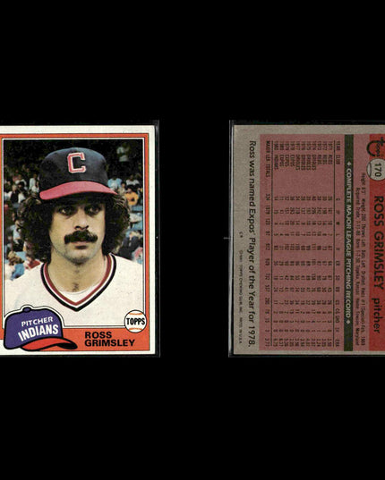 Cleveland Indians 1981 Topps Baseball 53-Card Lot Topps VG
