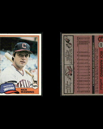 Cleveland Indians 1981 Topps Baseball 53-Card Lot Topps VG