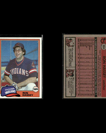 Cleveland Indians 1981 Topps Baseball 53-Card Lot Topps VG