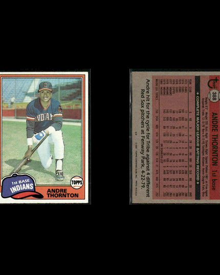 Cleveland Indians 1981 Topps Baseball 53-Card Lot Topps VG