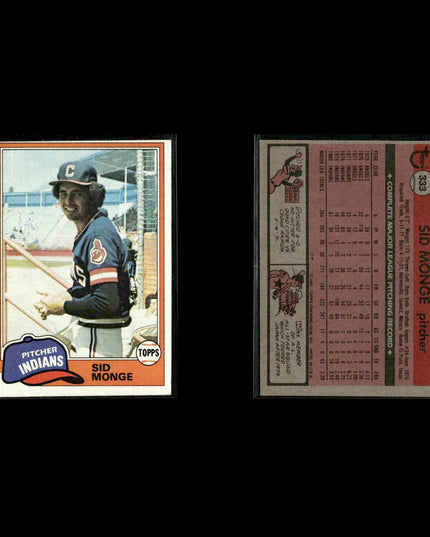 Cleveland Indians 1981 Topps Baseball 53-Card Lot Topps VG