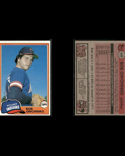Cleveland Indians 1981 Topps Baseball 53-Card Lot Topps VG