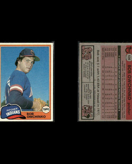 Cleveland Indians 1981 Topps Baseball 53-Card Lot Topps VG