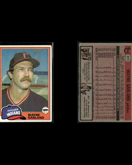 Cleveland Indians 1981 Topps Baseball 53-Card Lot Topps VG