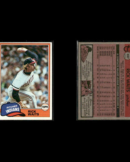 Cleveland Indians 1981 Topps Baseball 53-Card Lot Topps VG