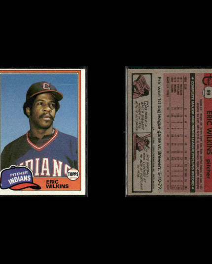 Cleveland Indians 1981 Topps Baseball 53-Card Lot Topps VG