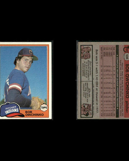 Cleveland Indians 1981 Topps Baseball 53-Card Lot Topps VG