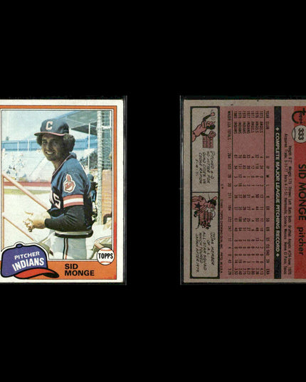 Cleveland Indians 1981 Topps Baseball 53-Card Lot Topps VG