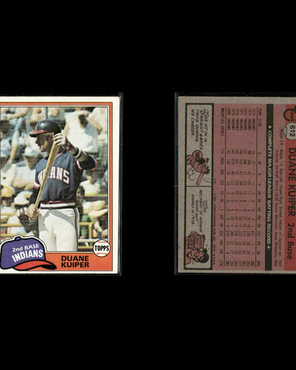 Cleveland Indians 1981 Topps Baseball 53-Card Lot Topps VG