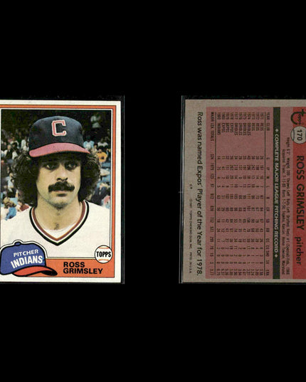 Cleveland Indians 1981 Topps Baseball 53-Card Lot Topps VG