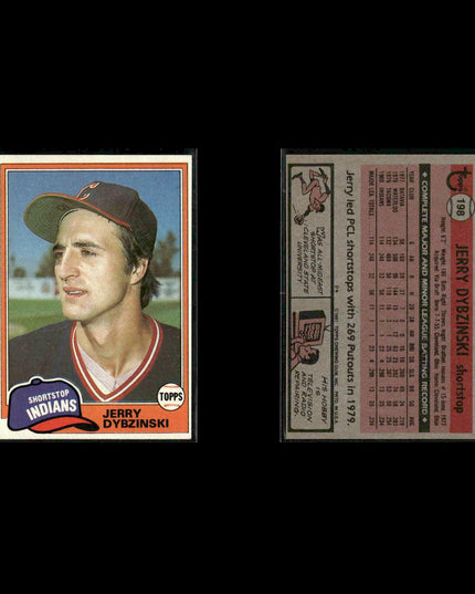 Cleveland Indians 1981 Topps Baseball 53-Card Lot Topps VG