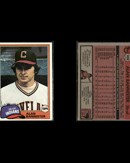 Cleveland Indians 1981 Topps Baseball 53-Card Lot Topps VG