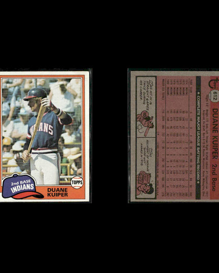 Cleveland Indians 1981 Topps Baseball 53-Card Lot Topps VG