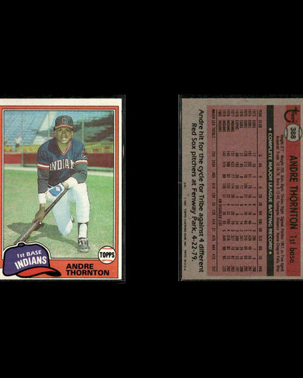 Cleveland Indians 1981 Topps Baseball 53-Card Lot Topps VG