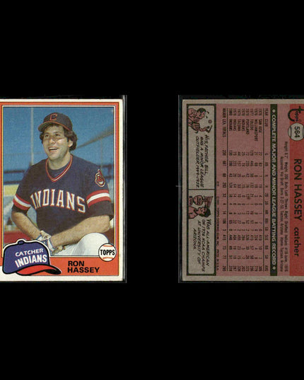 Cleveland Indians 1981 Topps Baseball 53-Card Lot Topps VG