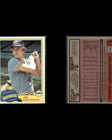 Seattle Mariners 1981 Topps Baseball 49-Card Lot Topps VG