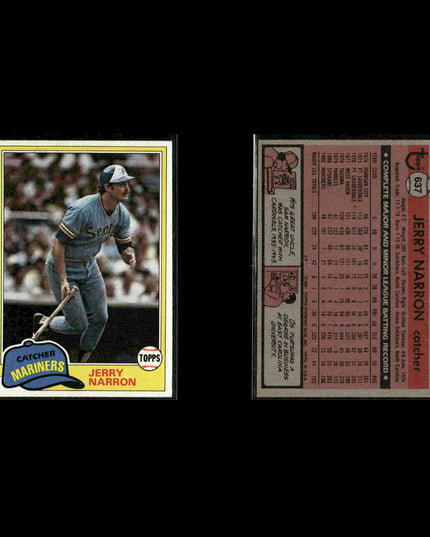 Seattle Mariners 1981 Topps Baseball 49-Card Lot Topps VG