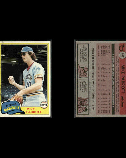 Seattle Mariners 1981 Topps Baseball 49-Card Lot Topps VG