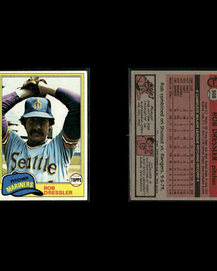Seattle Mariners 1981 Topps Baseball 49-Card Lot Topps VG