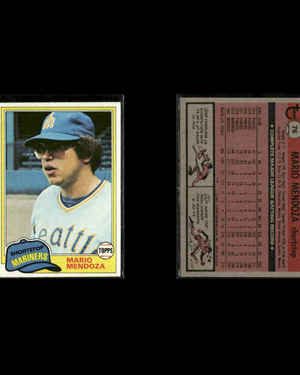 Seattle Mariners 1981 Topps Baseball 49-Card Lot Topps VG