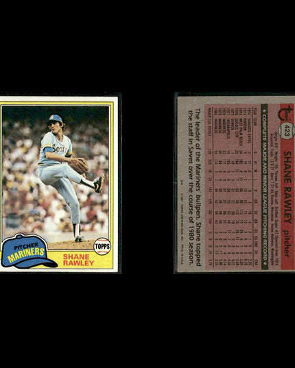 Seattle Mariners 1981 Topps Baseball 49-Card Lot Topps VG