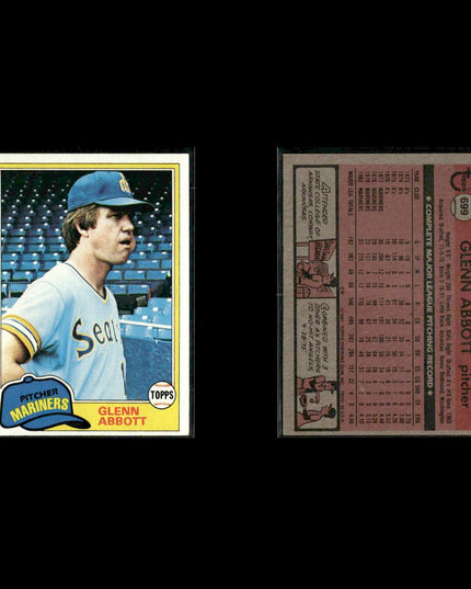 Seattle Mariners 1981 Topps Baseball 49-Card Lot Topps VG
