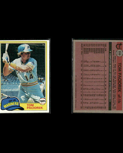 Seattle Mariners 1981 Topps Baseball 49-Card Lot Topps VG