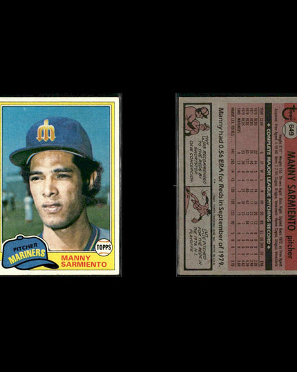 Seattle Mariners 1981 Topps Baseball 49-Card Lot Topps VG