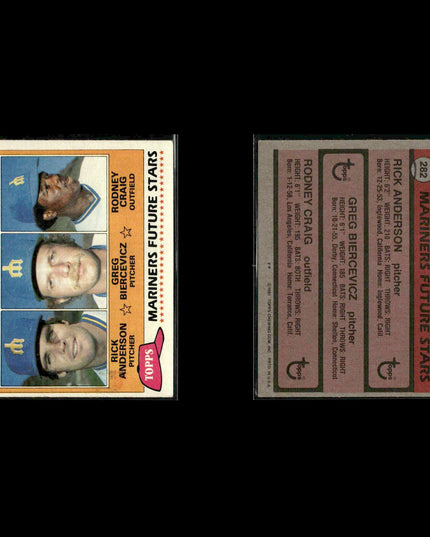 Seattle Mariners 1981 Topps Baseball 49-Card Lot Topps VG