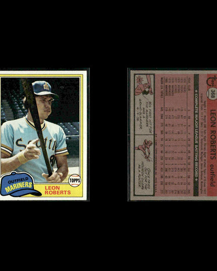Seattle Mariners 1981 Topps Baseball 49-Card Lot Topps VG