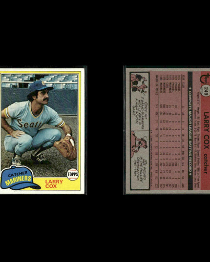 Seattle Mariners 1981 Topps Baseball 49-Card Lot Topps VG
