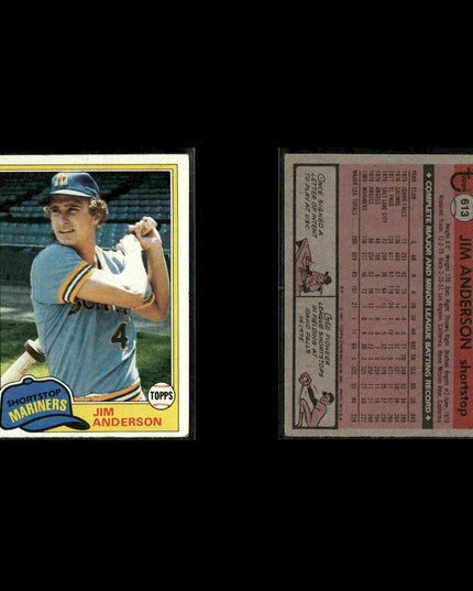 Seattle Mariners 1981 Topps Baseball 49-Card Lot Topps VG