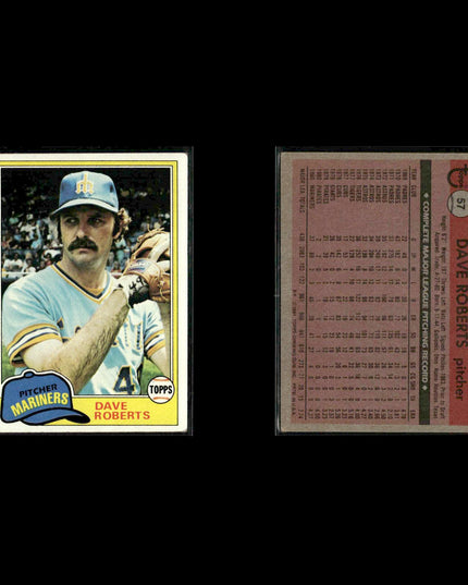 Seattle Mariners 1981 Topps Baseball 49-Card Lot Topps VG