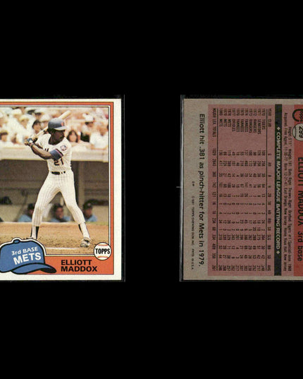 New York Mets 1981 Topps Baseball 46-Card Lot Topps VG