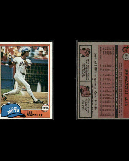 New York Mets 1981 Topps Baseball 46-Card Lot Topps VG