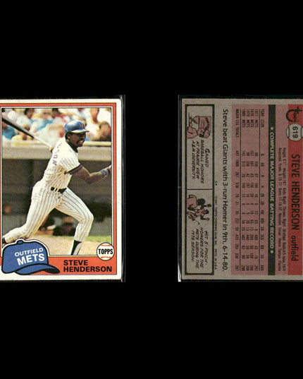 New York Mets 1981 Topps Baseball 46-Card Lot Topps VG