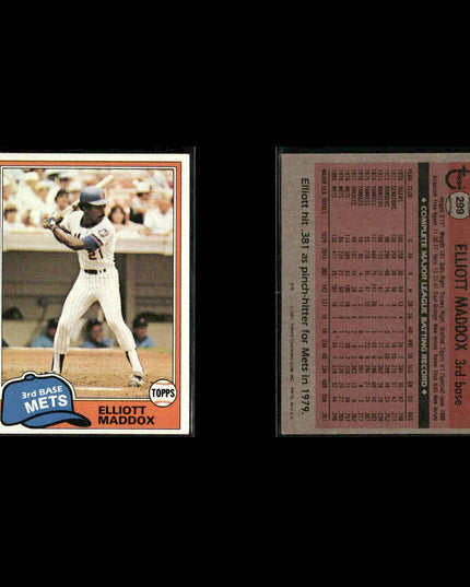 New York Mets 1981 Topps Baseball 46-Card Lot Topps VG