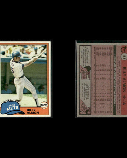 New York Mets 1981 Topps Baseball 46-Card Lot Topps VG