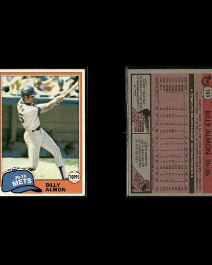 New York Mets 1981 Topps Baseball 46-Card Lot Topps VG