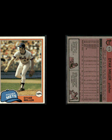 New York Mets 1981 Topps Baseball 46-Card Lot Topps VG