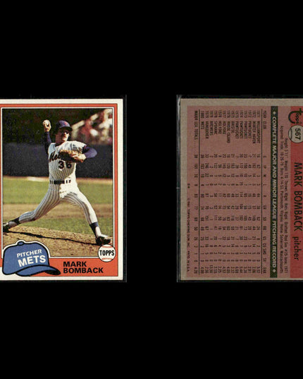 New York Mets 1981 Topps Baseball 46-Card Lot Topps VG