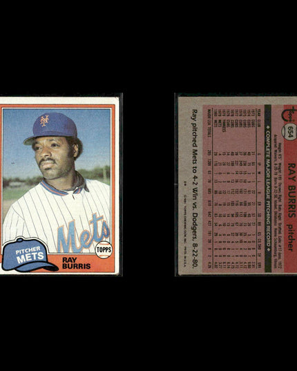 New York Mets 1981 Topps Baseball 46-Card Lot Topps VG