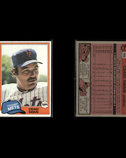New York Mets 1981 Topps Baseball 46-Card Lot Topps VG