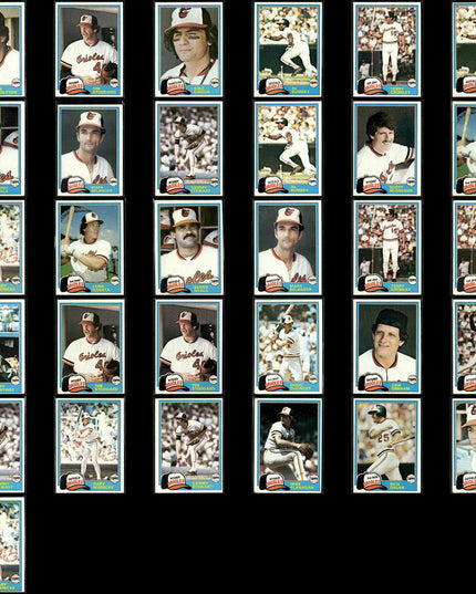 Baltimore Orioles 1981 Topps Baseball 31-Card Lot Topps VG