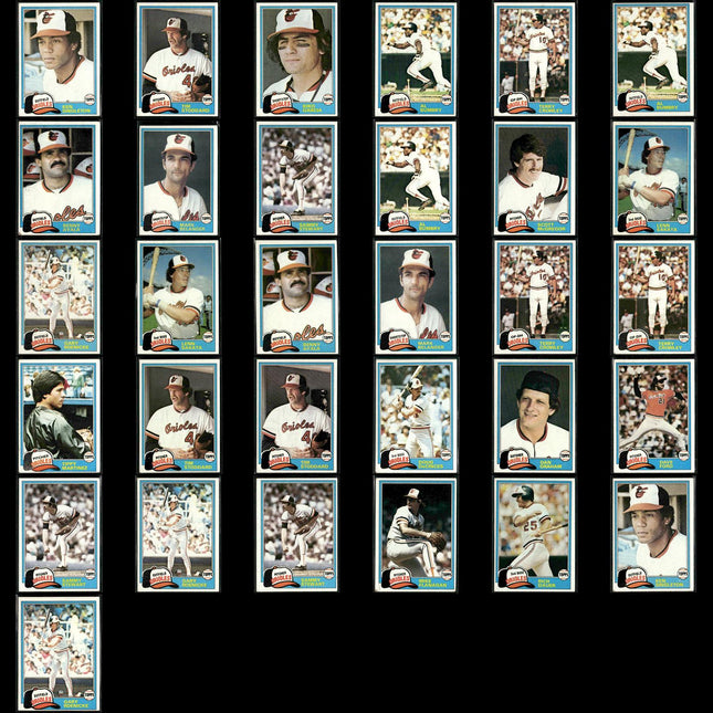 Baltimore Orioles 1981 Topps Baseball 31-Card Lot Topps VG