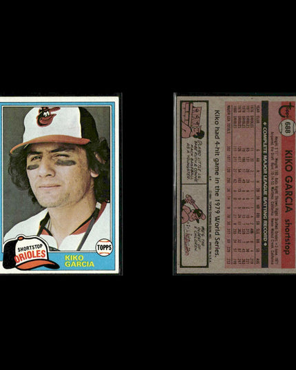 Baltimore Orioles 1981 Topps Baseball 31-Card Lot Topps VG
