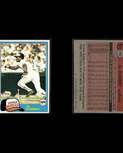 Baltimore Orioles 1981 Topps Baseball 31-Card Lot Topps VG