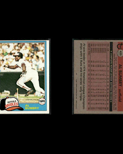 Baltimore Orioles 1981 Topps Baseball 31-Card Lot Topps VG