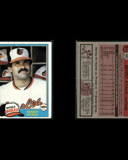 Baltimore Orioles 1981 Topps Baseball 31-Card Lot Topps VG